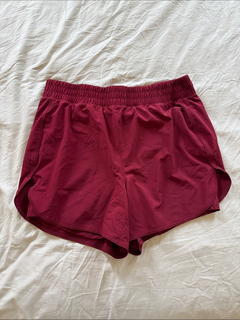 Avia Deep Red Athletic Shorts with Elastic Waist